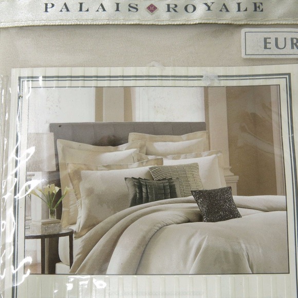 Palais Royale Fine Bed Linens Beige Droplets Euro Sham - Picture 1 of 5